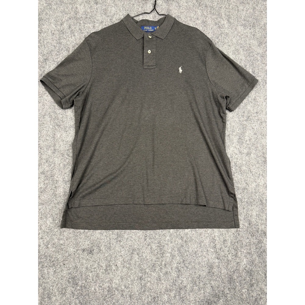 Polo Ralph Lauren Men XL Pima Soft Touch Polo Shirt Gray Short Sleeve Pony Logo
